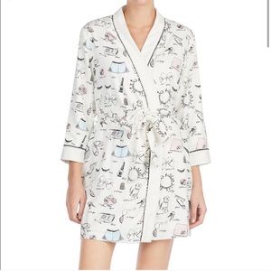 Kate Spade Something Blue Terry Lined Short Robe